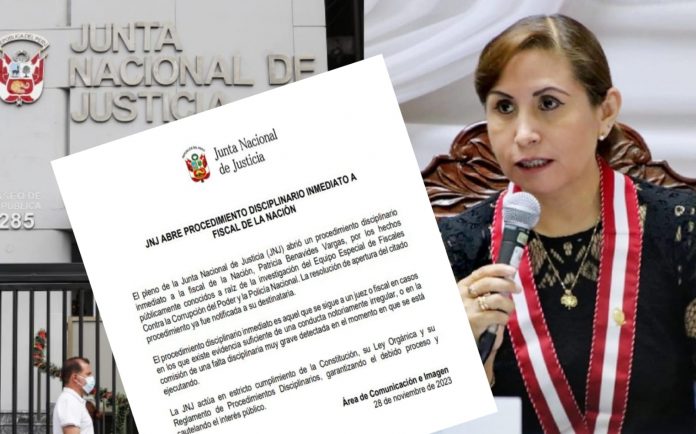 Junta Nacional de Justicia abre proceso disciplinario contra Patricia Benavides