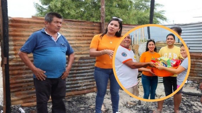Piura: entregan ayuda a cuatro familias damnificadas por incendio en asentamiento San Pablo