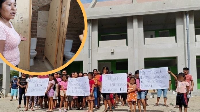 Colegio La Campiña Catacaos Piura Catacaos: obra de la IE 20073 de La Campiña está paralizada y aulas de contingencia son un riesgo
