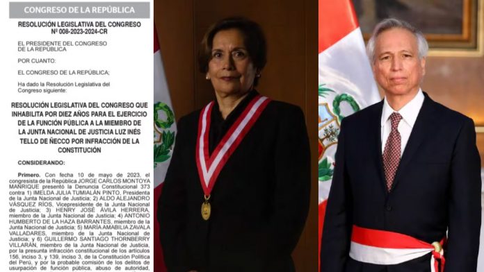 El Congreso oficializó inhabilitación de magistrados de la JNJ El Congreso oficializó inhabilitación de magistrados de la JNJ