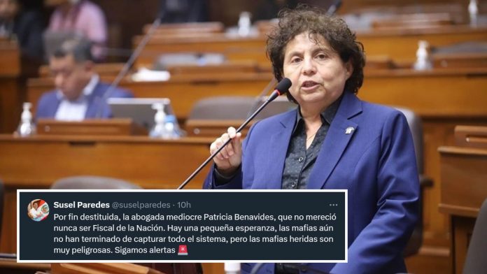 Susel Paredes opina a través de su cuenta en X Susel Paredes opina a través de su cuenta en X