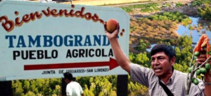 Difusión. Ingreso al pueblo de Tambogrande
