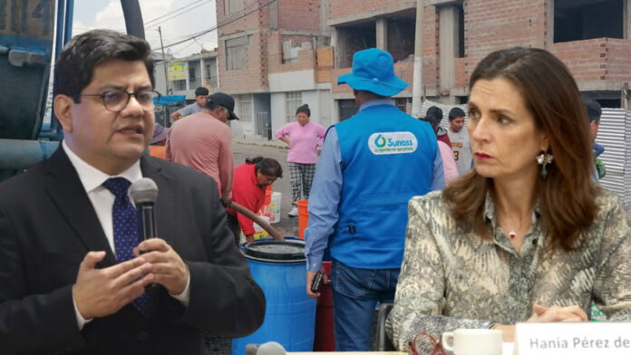 Mauro Gutiérrez, presidente de SUNASS. Hania Pérez de Cuéllar (ministra de Vivienda, Construcción y Saneamiento. Mauro Gutiérrez, presidente de SUNASS. Hania Pérez de Cuéllar (ministra de Vivienda, Construcción y Saneamiento.
