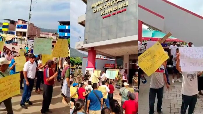 Ayacucho: Pobladores de Ubiato protestan contra alcalde de Kimbiri por incumplir compromisos