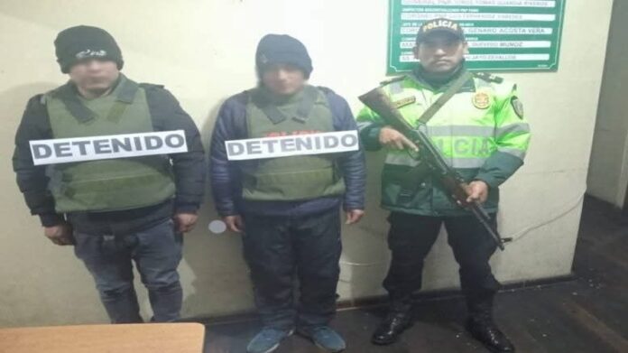 Sandia: Capturan a dos sujetos con más de 1.5 toneladas de concentrado minero robado en Quiaca