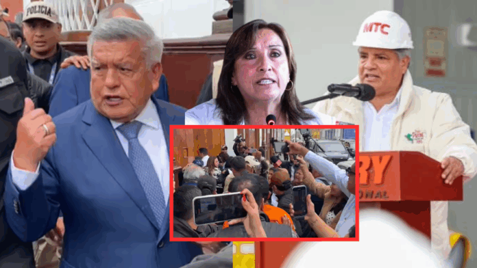 La Libertad: Gritan 'corrupto' a César Acuña en visita de ministro de Dina Boluarte a Trujillo