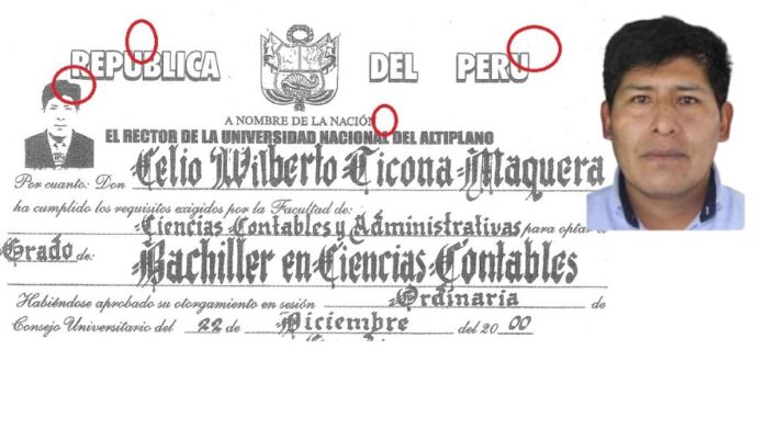 Denuncian que Gobierno Regional de Puno contrató a bachiller falso
