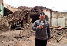 Centro histórico de Huamanga: colapsa parte del colegio 9 de diciembre por antigüedad y lluvias
