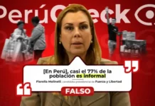 La informalidad en el Perú no es de 77%, como afirmó la candidata Fiorella Molinelli