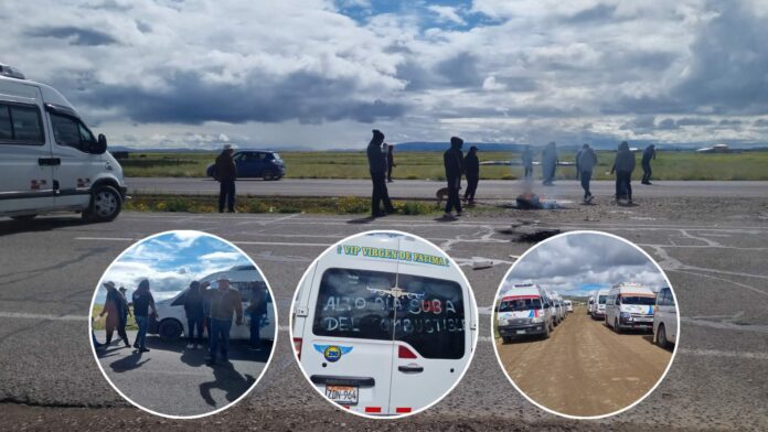 Transportistas de Paucarcolla bloquean vía Puno-Juliaca por alza de combustible